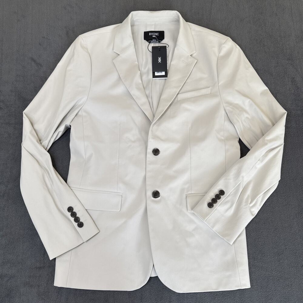 Rhône Commuter Blazer $300 Slim Fit Stretch Stone Color Size Medium